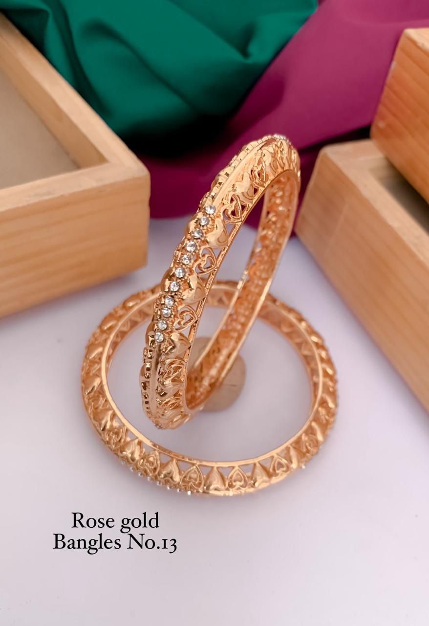  Fancy Design Rose Gold Bangles Set Wholesalers In Delhi
